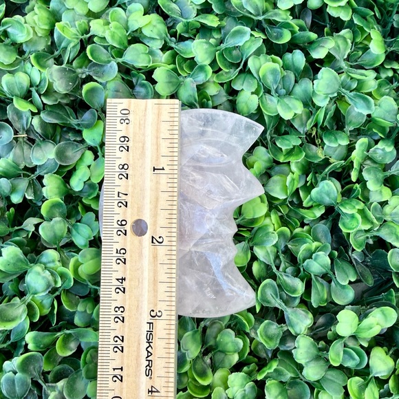 Rose Quartz Crescent Moon Carving - Picture 6 of 6